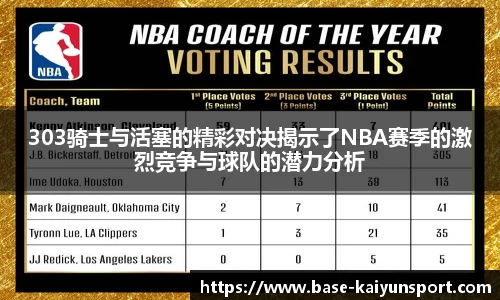 303骑士与活塞的精彩对决揭示了NBA赛季的激烈竞争与球队的潜力分析